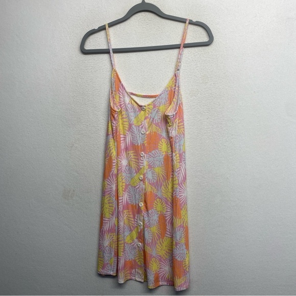 NWT Miken Swim Dress Palm Leaf M Button Front - Picture 1 of 10